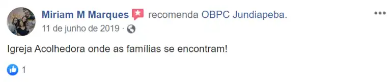Depoimento de membro da OBPC — 1